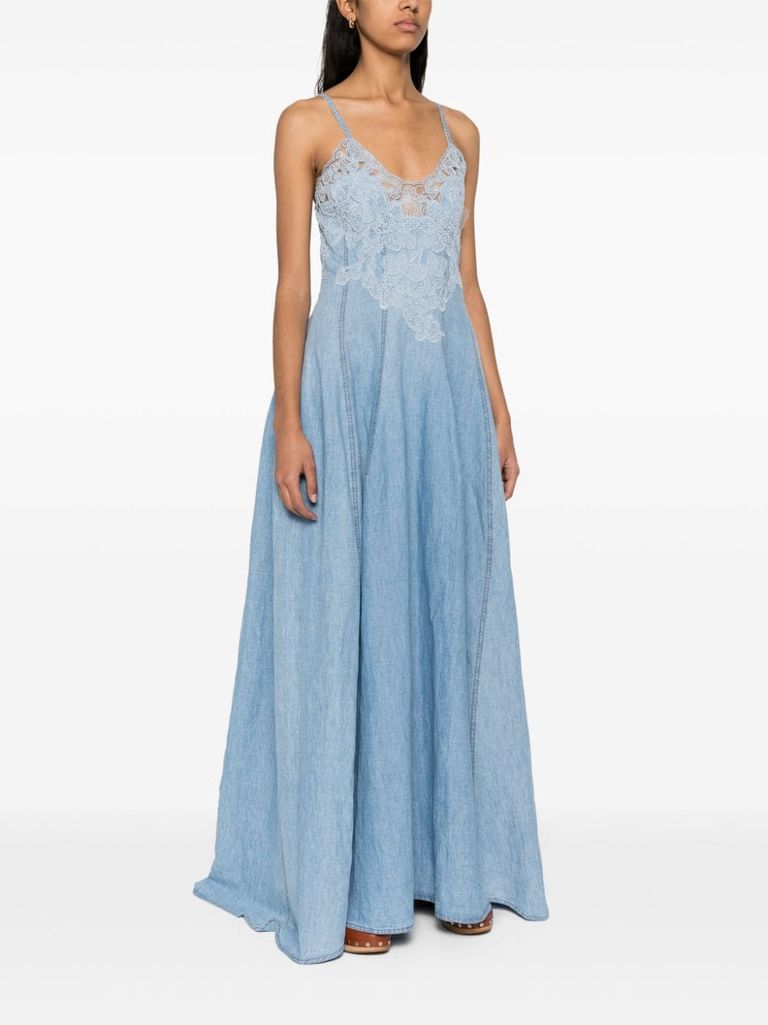 スカート ERMANNO SCERVINO Abito pizzo Light Blue Designer lace fitted corset midi bustier dress - Ermanno