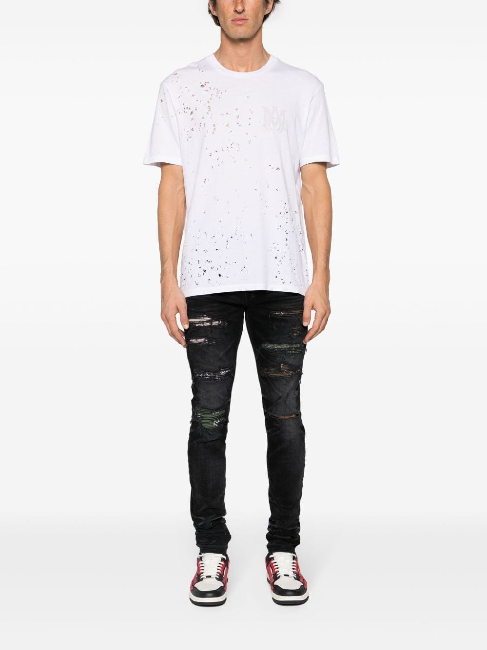 Distressed effect t-shirt