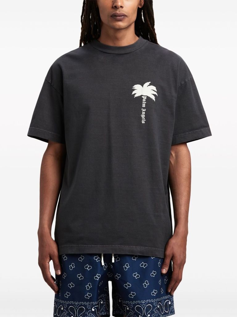 【関税・送料込み】Palm Angels Palm tree print T-shirt Palm tree print t-shirt