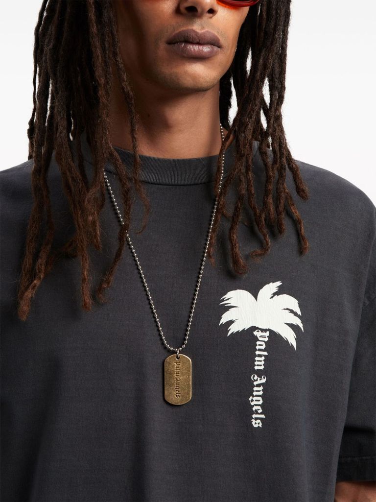 VIP【関税送料無料】希少 Palm Angels Palm tree print T-shirt Palm tree print t-shirt