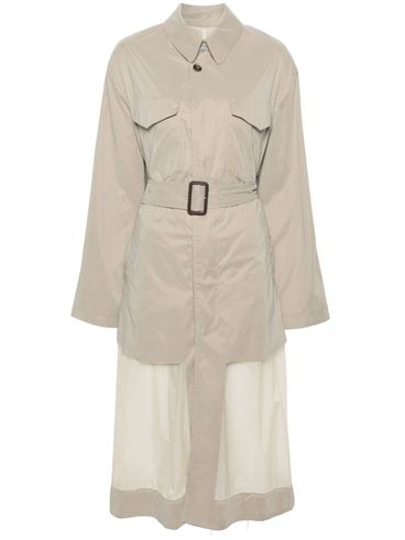 Distressed effect trench coat