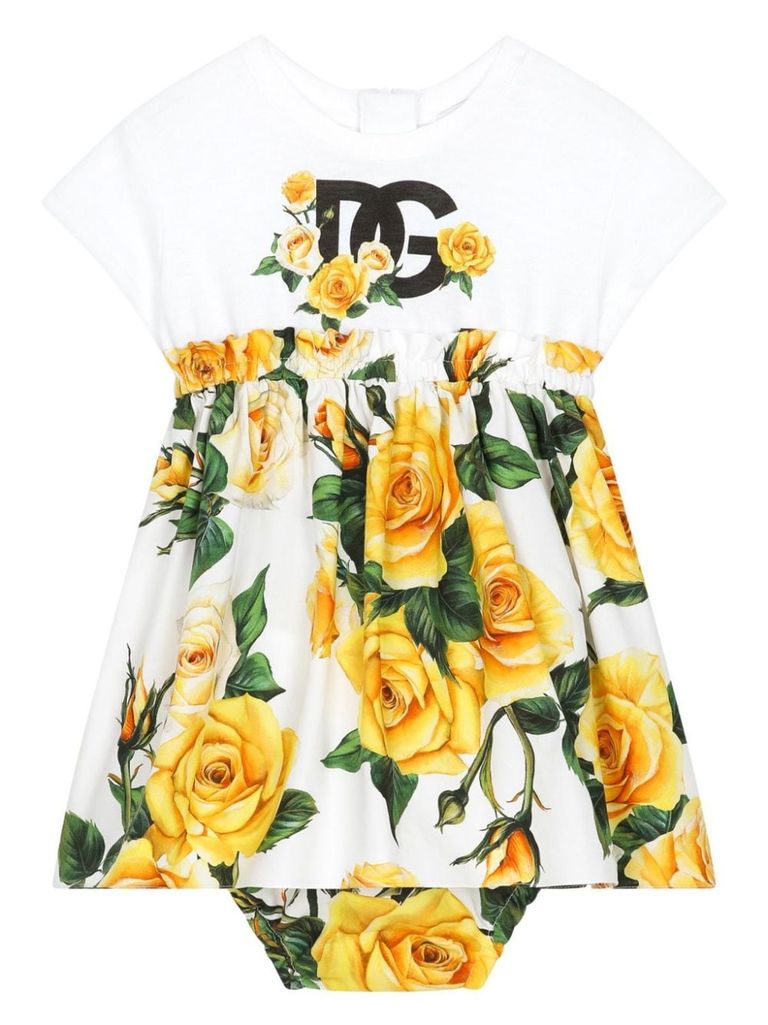 ワンピース Dolce & Gabbana Abito Corto Stampa Rose Short rose-print rush-stitch dress in Print for Women