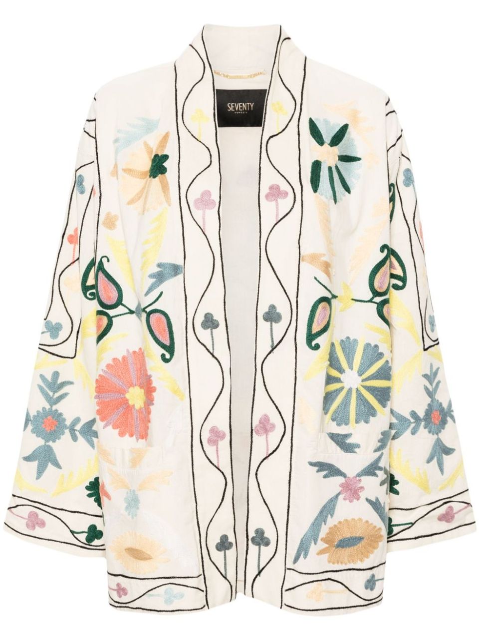 Floral embroidery coat