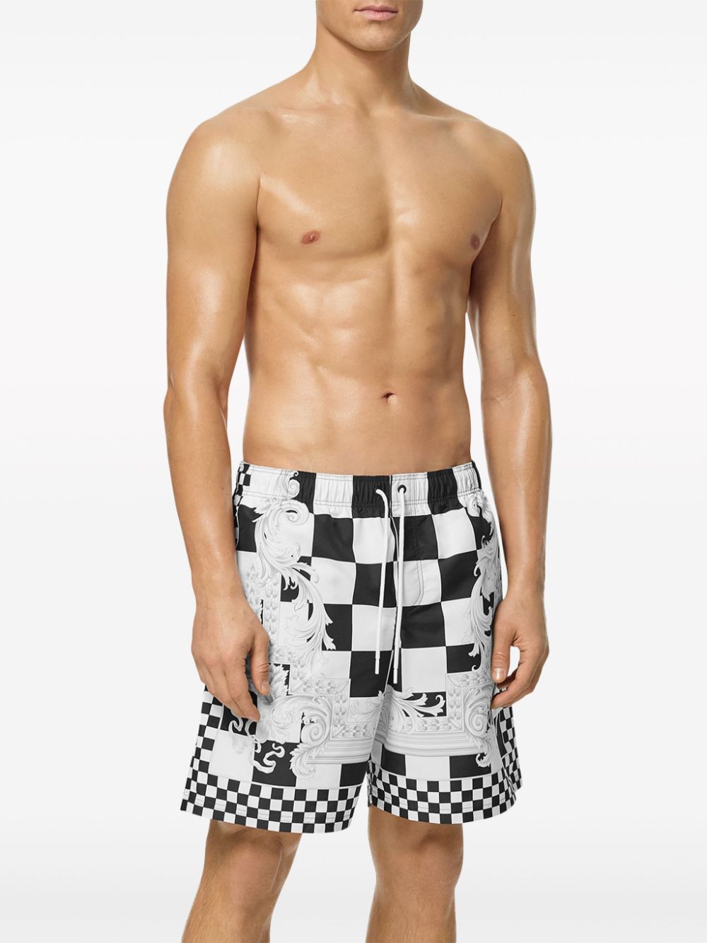 Checkered print swimsuit