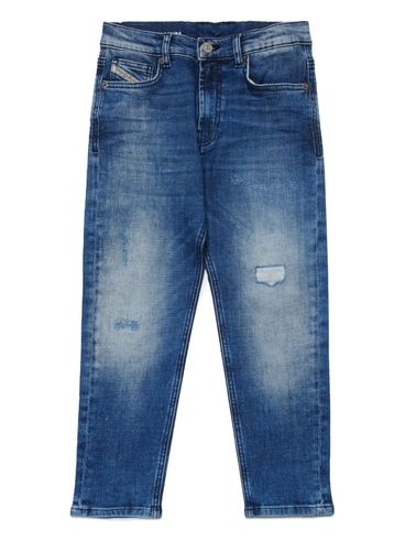 Distressed effect jeans