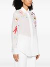 Floral embroidery shirt
