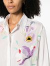 Floral embroidery shirt