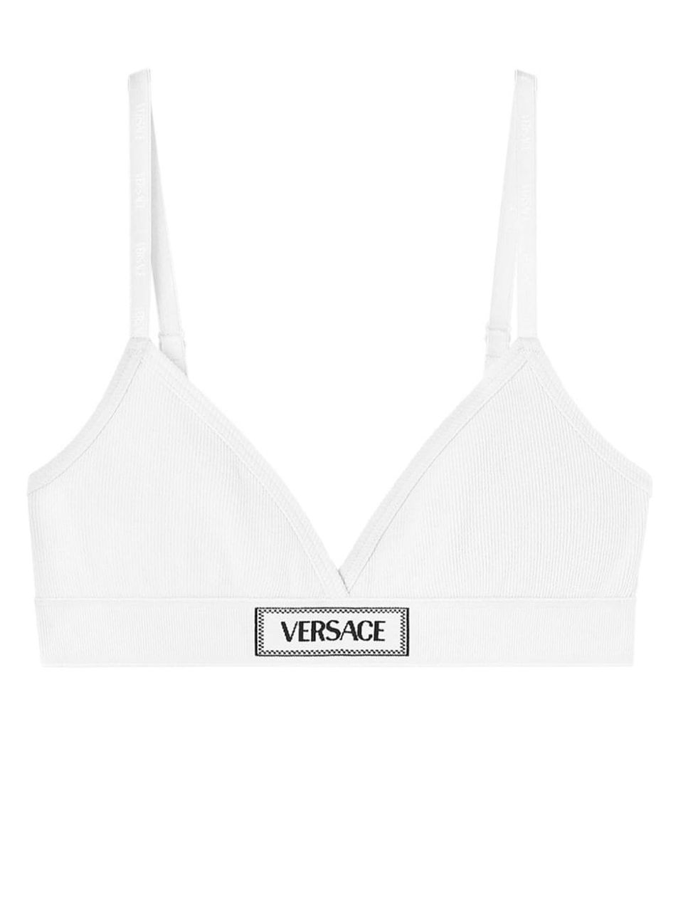 Bra with logo embroidery