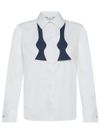 Laser cotton shirt with bow tie