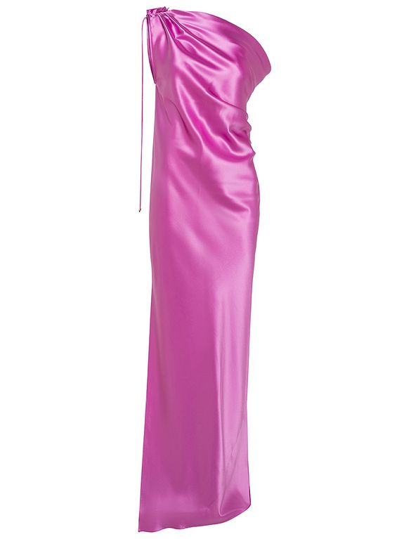 Opera one-shoulder silk dress