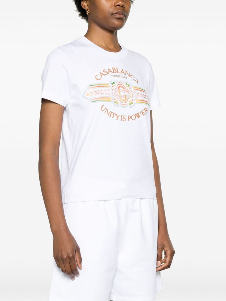 【関税込み】Casablanca ホワイト Unity Is Power Tシャツ Casablanca Unity Is Power 