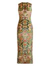 Midi dress with jacquard pattern
