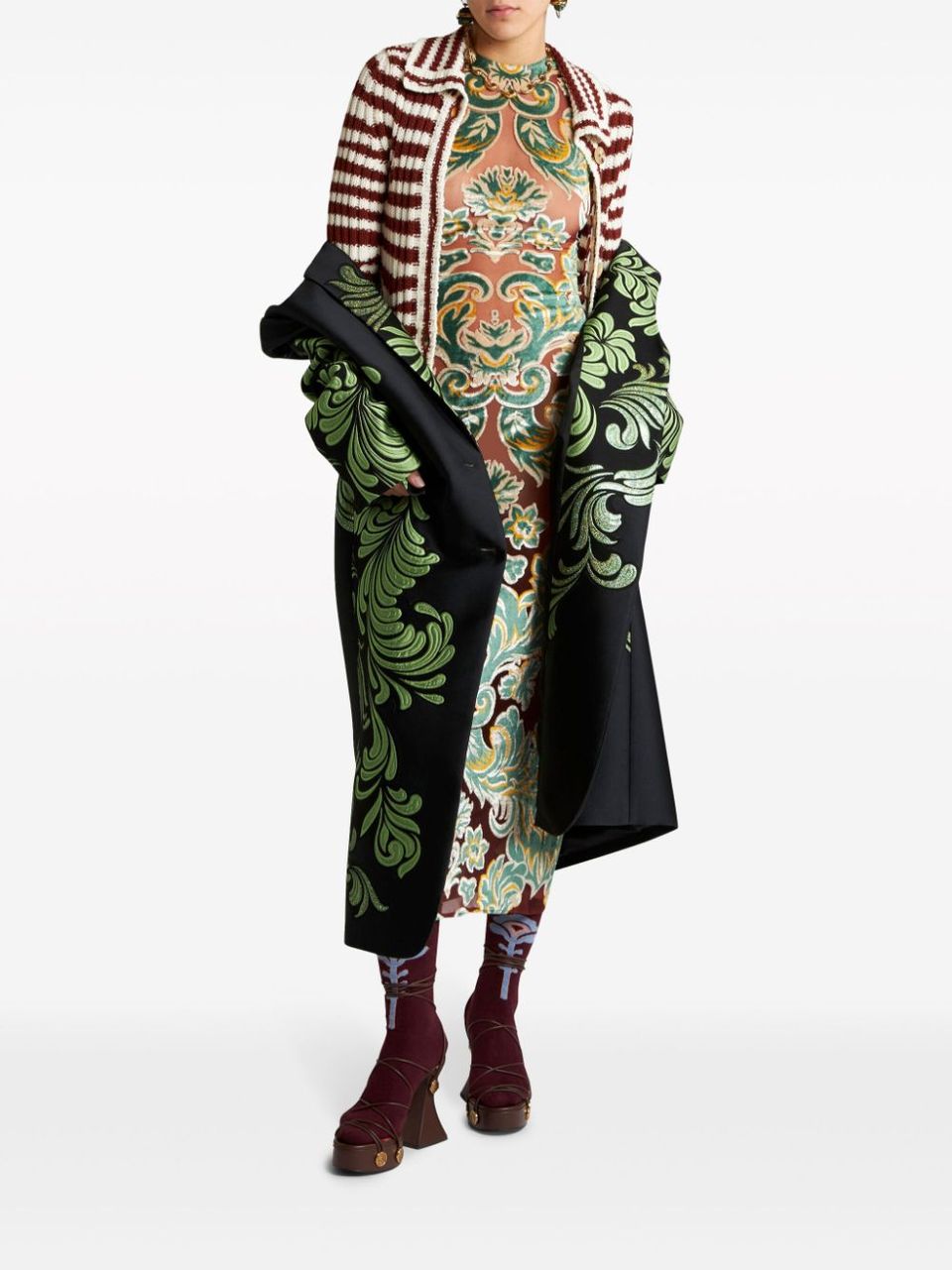 Midi dress with jacquard pattern