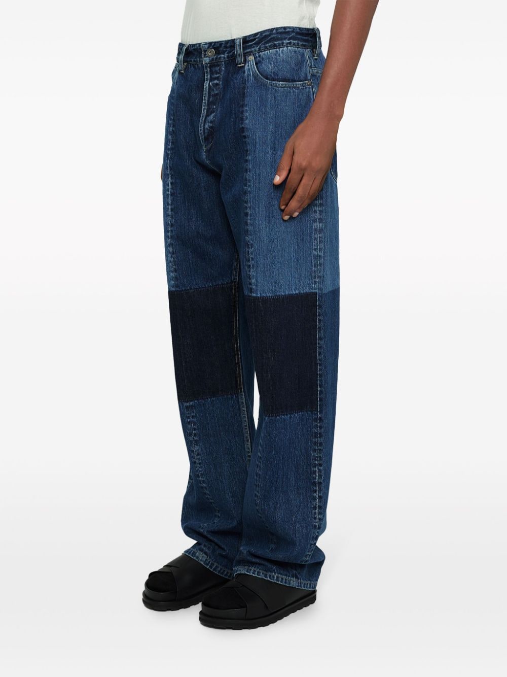 Patchwork design jeans