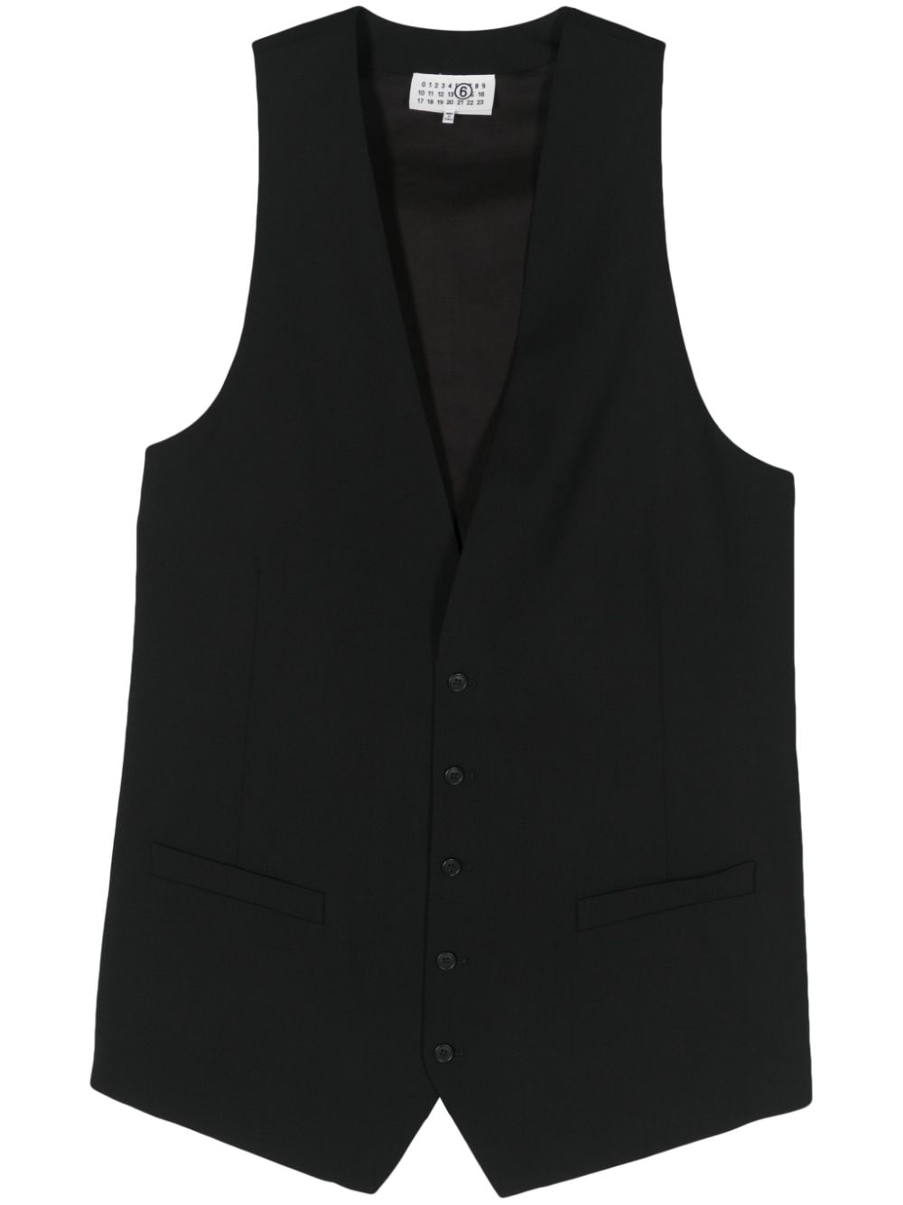 Long pointed vest with lacing