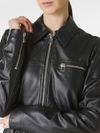 Gel leather jacket with straight fit
