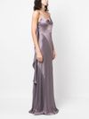 Draped long dress with ruffles