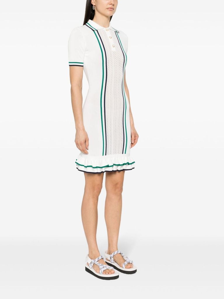 Short Tennis Pointelle Dress with Ruffles