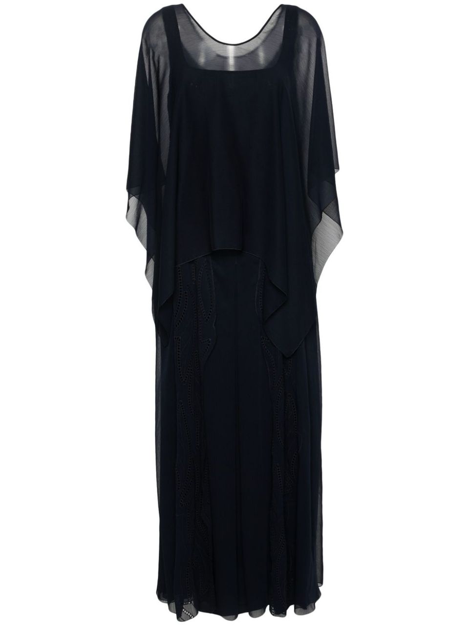 Sleeveless evening gown with cape