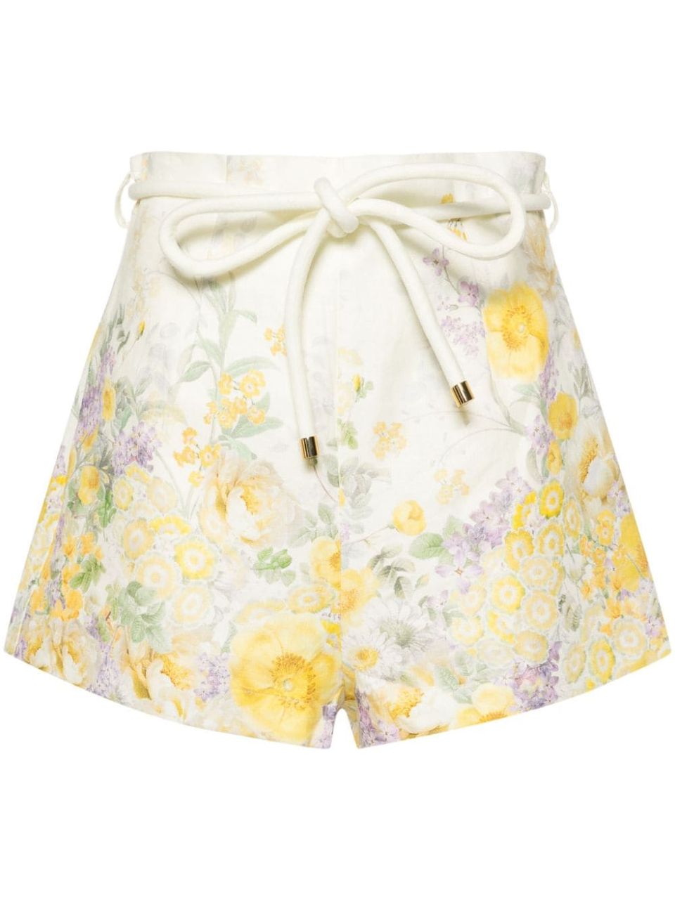 High-waisted Harmony shorts with Citrus Garden print