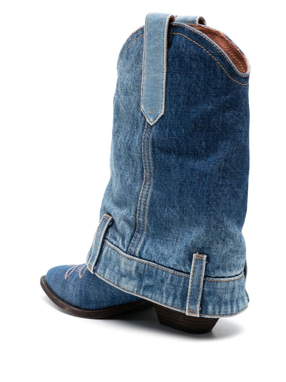 Western-style boots with zip design