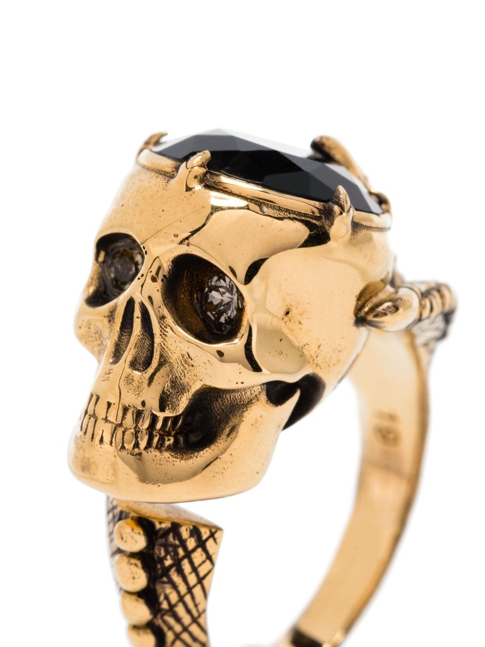 Victorian Skull Ring in Antiqued Gold