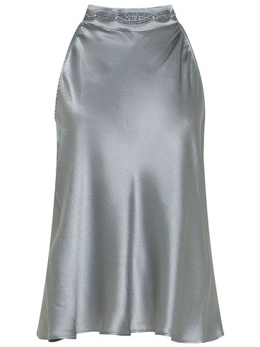Apollonio Silk Top Embellished with Crystals