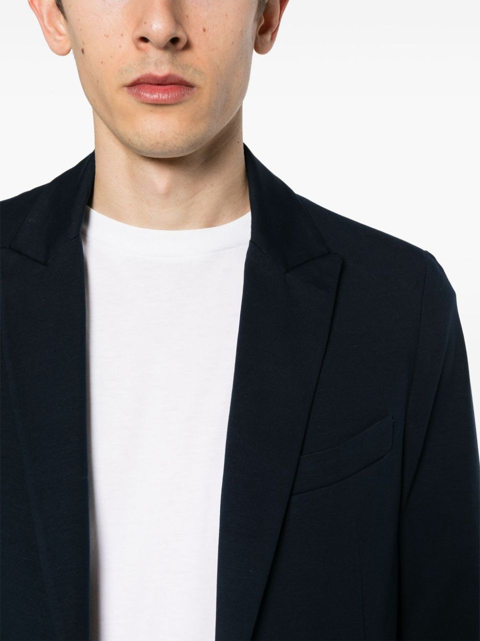 Cotton blend blazer with chest welt pocket