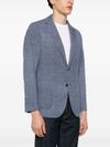 Cotton blend blazer with welt pocket