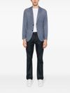 Cotton blend blazer with welt pocket