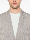 Striped cotton blazer with welt pocket