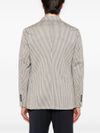 Striped cotton blazer with welt pocket