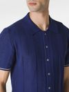 Short-sleeved button-up polo shirt in cotton
