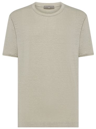 Short-sleeved linen T-shirt