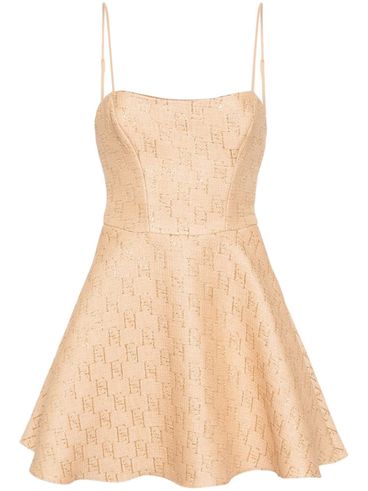 Mini dress with jacquard pattern and lurex details