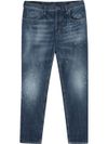 Brithon Jeans with paint-effect print in cotton