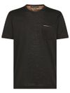 T-shirt with patterned pocket