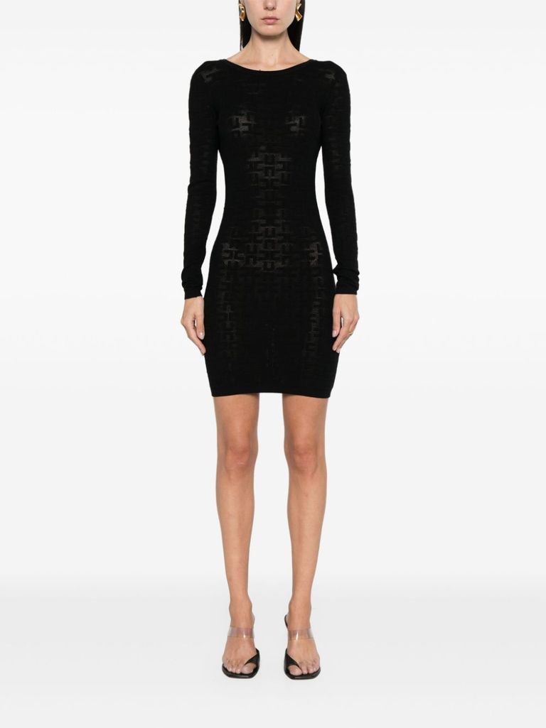 Mini Dress with Chain and Letter Back Detail