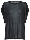 Round-neck oversized T-shirt with wide sleeves in modal