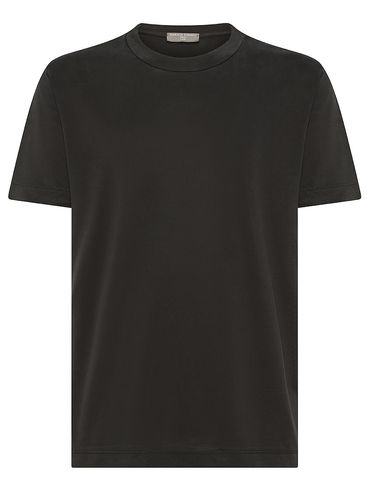 Crew-neck short-sleeved cotton T-shirt