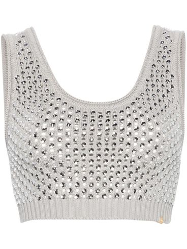 short top with rhinestones in cotton