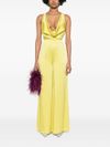 Long jumpsuit with chain and neckline