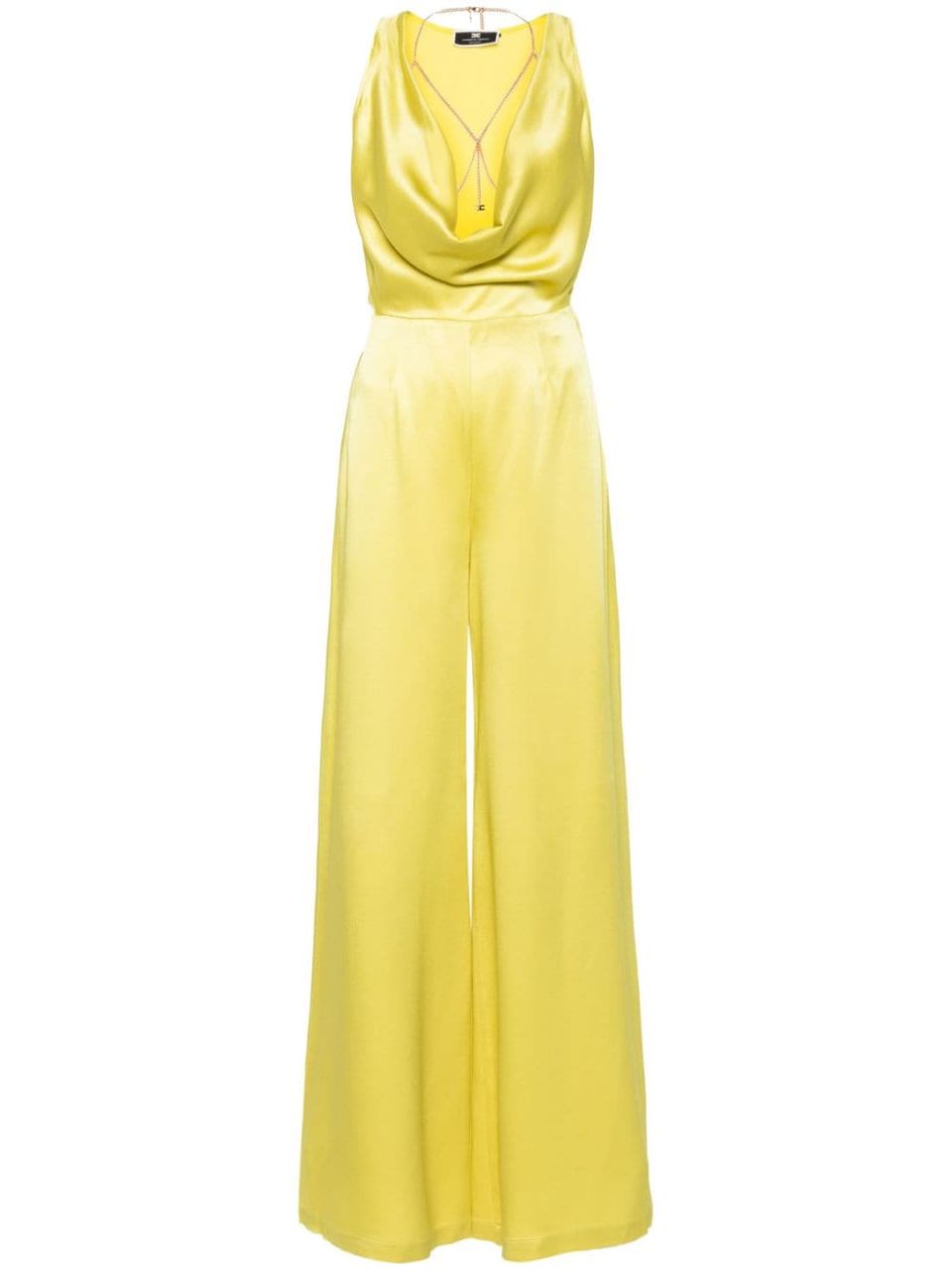 Long jumpsuit with chain and neckline