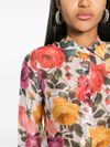 Camicia con stampa floreale in seta