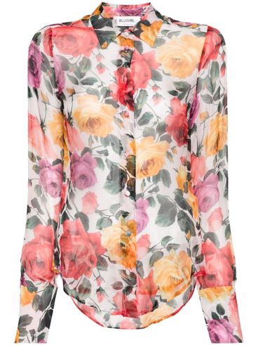 Silk shirt with floral print