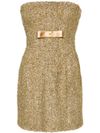 Short tweed dress with lurex detail, sleeveless