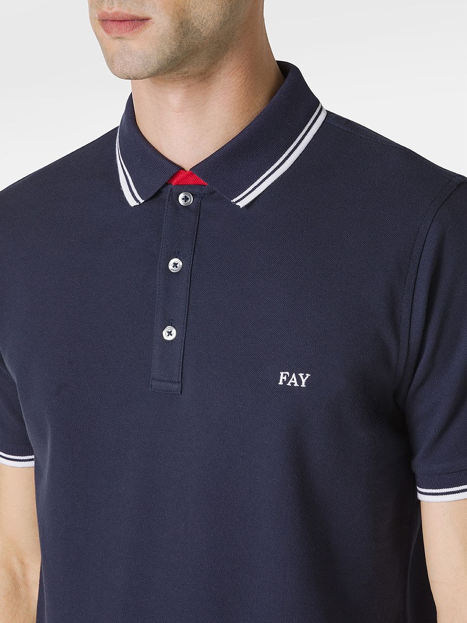 Cotton polo shirt with stripes and logo