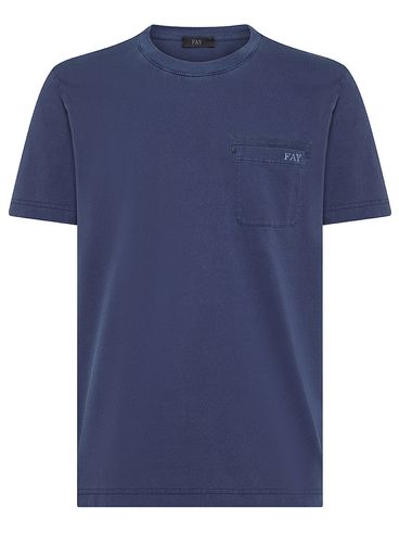 Cotton t-shirt with front pocket and logo