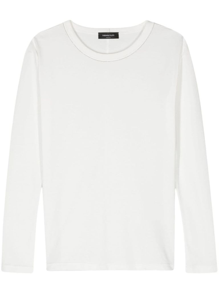 Long sleeve lightweight cotton jersey t-shirt