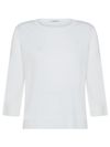 Cotton crew neck three-quarter sleeve sweater